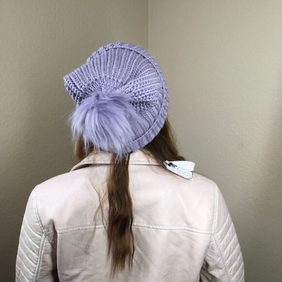 New Treasure & Bond Lavender Knit Pom Beanie (F3) - Picture 2 of 6
